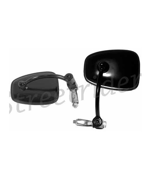 SPECCHIETTI TONDI IN NERO/CROMO CON ATTACCO AL MANUBRIO DA 7/8" - 22 MM.PER MOTO E SCOOTER 