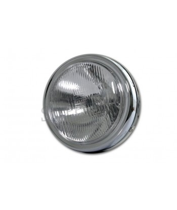 FARO FANALE ANTERIORE CROMATO/NERO CON ATTACCO LATERALE 165 MM MOTO CAFE RACER