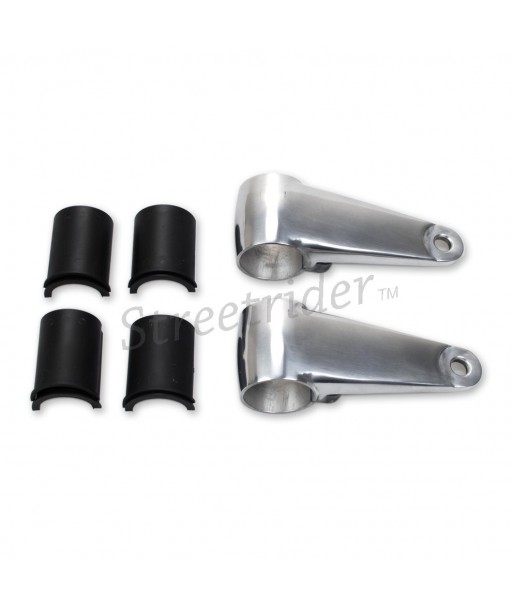 POLISHED ALUMINUM FORK SIDE SUPPORTS FOR HEADLIGHT BIKE CAFE RACER
