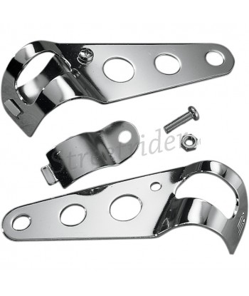 CHROMED STEEL FORK SIDE SUPPORTS FOR HEADLIGHT BIKE CAFE RACER