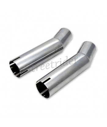 RACCORDI TUBI ANGOLATI 30° IN ACCIAIO CROMATO PER SCARICHI TERMINALI MOTO CAFE RACER