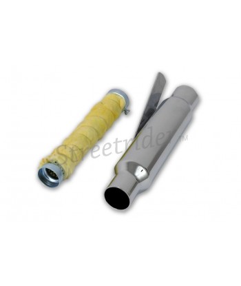 UNIVERSAL CHROMED EXHAUST SILENCER SHORT MOTORCYCLE VINTAGE CAFE RACER