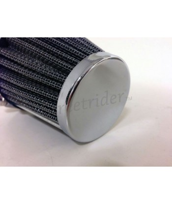 CHROME AIR FILTER CLAMP ON 35 MM. CAFE RACER MOTORCYCLE