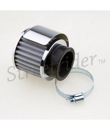 CHROME AIR FILTER CLAMP ON 35 MM. CAFE RACER MOTORCYCLE