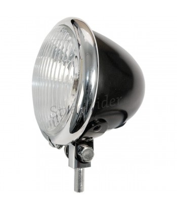 SPOTLIGHT VINTAGE BATES CHROME/BLACK 110 MM CAFE RACER MOTORCYCLE