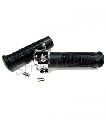 KIT BLACK GRIPS JACKHAMMER WITH THROTTLE CONTROL FROM 22 MM. FOR MOTORCYCLE CAFE RACER
