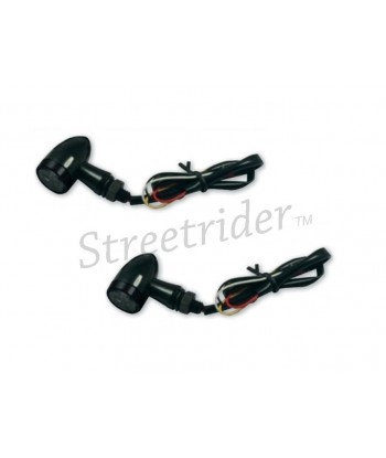 INDICATORI DIREZIONE FRECCE E POSIZIONE IN ALLUMINIO NERE A LED ANELLO NERO PER MOTO