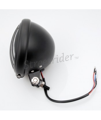 PHARE AVANT EN ALUMINIUM EU APPROUVEE NOIR MAT PRISON 5,9" 150 MM POUR CAFE RACER MOTO