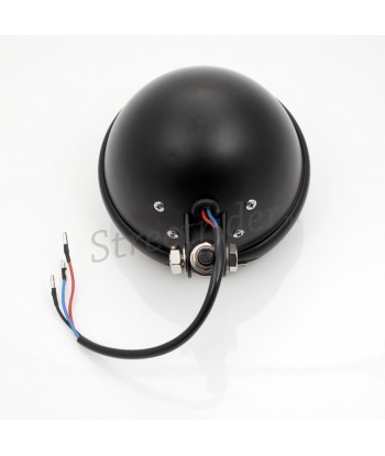 SCHEINWERFER ALUMINIUM EU GENEMIGHT FLACHE SCHWARZE PRISON 5.9" 150 MM FÜR CAFE RACER MOTORRAD