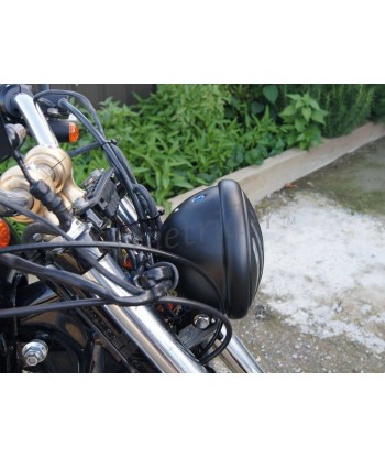 PHARE AVANT EN ALUMINIUM EU APPROUVEE NOIR MAT PRISON 5,9" 150 MM POUR CAFE RACER MOTO
