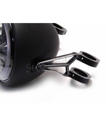 BLACK BRACKETS RAZOR LUXURIOUS FOR HEADLIGHT MOTORCYCLE CAFE RACER