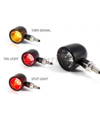 INDICATORI DI DIREZIONE FRECCE NERE CREE LED PER MOTO CAFE RACER SCRAMBLER