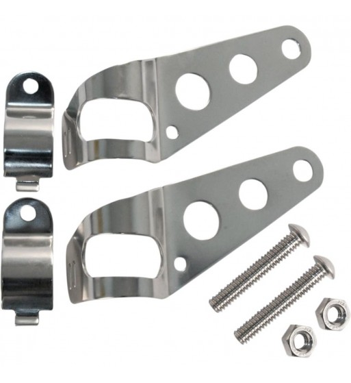 BÜGEL VERCHROMT SCHEINWERFER CAFE RACER KIT RETRO 35-42 MM FÜR MOTORRAD