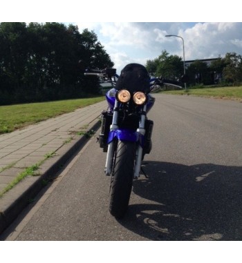 SCHEINWERFER DOPPEL EU GENEMIGHT SCHWARZEN 218 MM FÜR CAFE RACER MOTORRAD