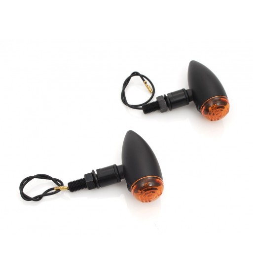 INDICATORI DI DIREZIONE FRECCE MICRO BULLET NERE OMOLOGATE PER MOTO CAFE RACER SCRAMBLER