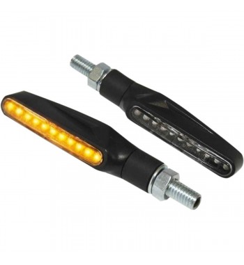 INDICATORI DI DIREZIONE FRECCE NERE A LED LUCE AMBRA NIGHT RIDER PER MOTO CAFE RACER