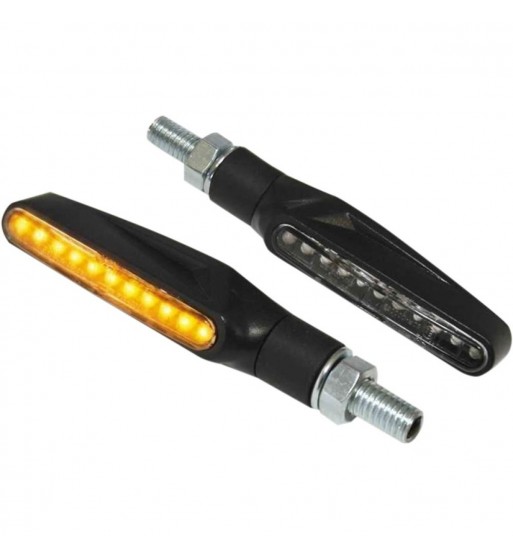 INDICATORI DI DIREZIONE FRECCE NERE A LED LUCE AMBRA NIGHT RIDER PER MOTO CAFE RACER