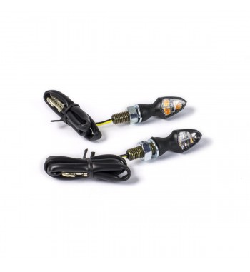 LENS TURN SIGNAL BLACK LED SMOKED EU APPROVED STYLE 10 FOR CAFE RACER MOTORCYCLE