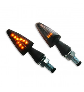 INDICATORI DI DIREZIONE FRECCE NERE A LED LUCE AMBRA STYLE 13 PER MOTO CAFE RACER