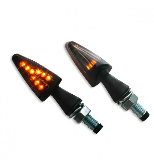 INDICATORI DI DIREZIONE FRECCE NERE A LED LUCE AMBRA STYLE 13 PER MOTO CAFE RACER