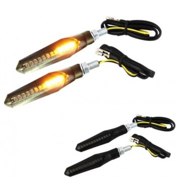 OBJEKTIV BLINKER SCHWARZE LED MULTIFUNKTIONS  EU GENEMIGHT STYLE 4 für CAFE RACER MOTORRADER