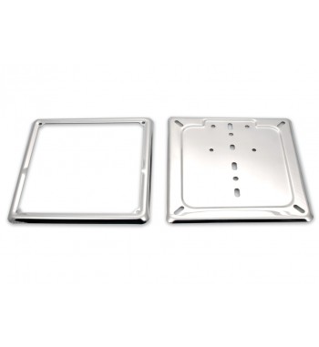 BASE LICENSE PLATE WITH FRAME CHROME STAINLESS STEEL HOLDER FOR MOTORCYCLE