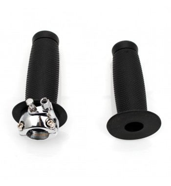 368/5000 SCHWARZE GRIFFE MIT DROSSELKONTROLLE FÜR LENKER 7/8 "22 MM CAFE RACER MOTORRAD