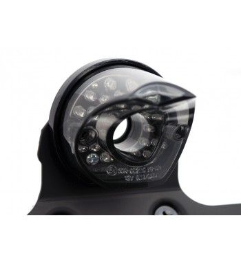 FANALE POSTERIORE NEW TONDO NERO A LED PER MOTO CAFE RACER