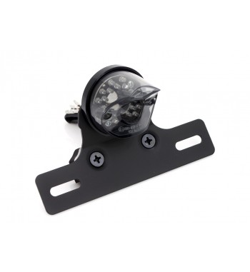 FANALE POSTERIORE NEW TONDO NERO A LED PER MOTO CAFE RACER