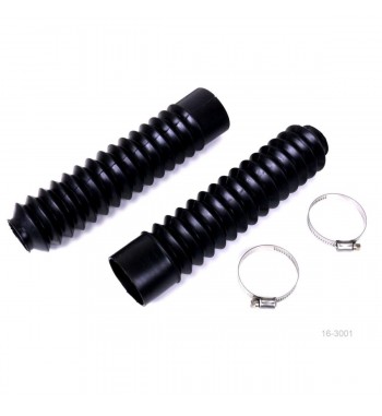 SOFFIETTI PARAPOLVERE COPRI STELI FORCELLA UNIVERSALI NERI 15T 9 3/4"  PER MOTO CAFE RACER