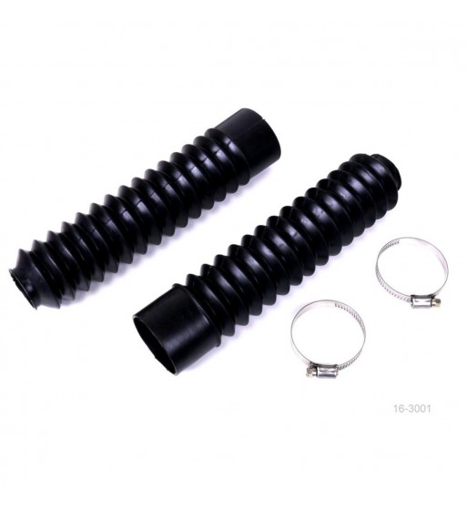SOFFIETTI PARAPOLVERE COPRI STELI FORCELLA UNIVERSALI NERI 15T 9 3/4"  PER MOTO CAFE RACER