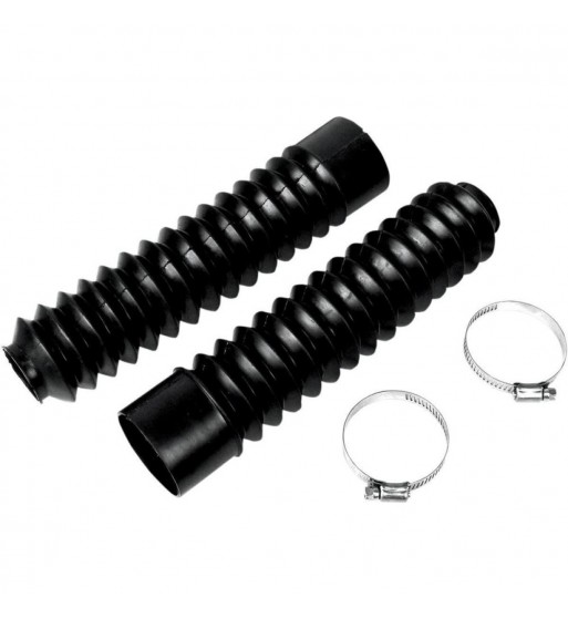 UNIVERSAL MOTORCYCLE BOOTS BLACK FORK TUBE COVER 12T  CAFE RACER