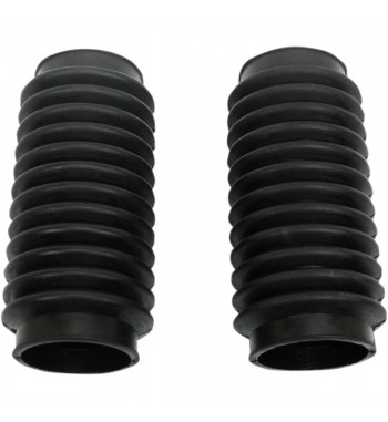UNIVERSAL MOTORCYCLE BOOTS BLACK FORK TUBE COVER 12T 50-55 MM CAFE RACER
