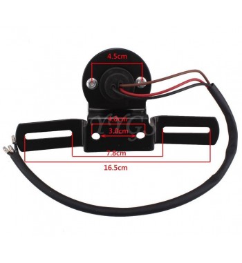 TAIL LIGHT ROUND CLASSIC BLACK RED LENS FOR MOTORCYCLE VINTAGE CAFE RACER