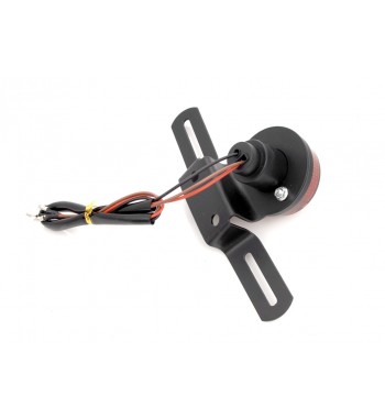 FEU ARRIÈRE ROND CLASSIC NOIR LENTILLE ROUGE LUMIÈRE POUR MOTO VINTAGE CAFE RACER