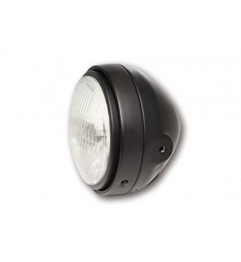 FLAT BLACK HEADLIGHT EU APPROVED 5.75" 165 MM CLASSIC FOR CAFE RACER MOTORCYCLE