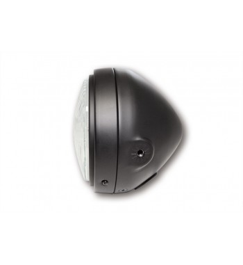 FLAT BLACK HEADLIGHT EU APPROVED 5.75" 165 MM CLASSIC FOR CAFE RACER MOTORCYCLE