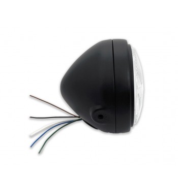 FLAT BLACK HEADLIGHT EU APPROVED 5.75" 165 MM CLASSIC FOR CAFE RACER MOTORCYCLE