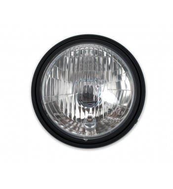PHARE AVANT EU APPROUVEE 5.75" 165 MM CLASSIC NOIR MAT CAFE RACER MOTOCYCLE