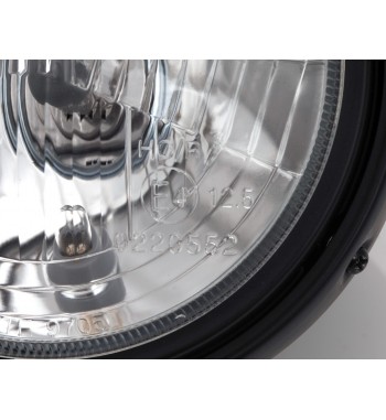 FLAT BLACK HEADLIGHT EU APPROVED 5.75" 165 MM CLASSIC FOR CAFE RACER MOTORCYCLE