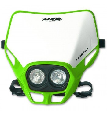 FRONT TWIN HEADLIGHT KX-GREEN MASK COMPLETE UFO FIRE-FLY FOR ENDURO MOTORCYCLE