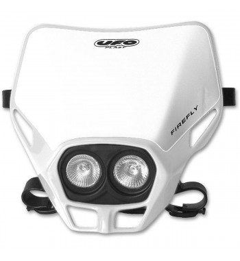 FRONT TWIN HEADLIGHT WHITE MASK COMPLETE UFO FIRE-FLY FOR ENDURO MOTORCYCLE