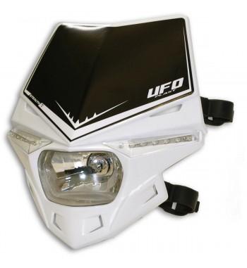 FRONT HEADLIGHT WHITE MASK COMPLETE UFO STEALTH FOR ENDURO MOTORCYCLE