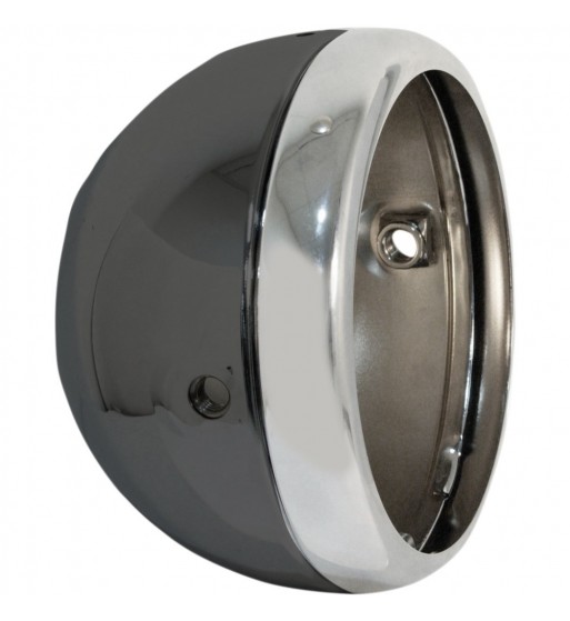 KÖRPERABDECKUNG SCHEINWERFER 145 MM SCHWARZ/CHROM SEITENMONTAGE FÜR CAFE RACER MOTORRAD