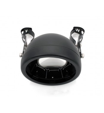 KÖRPERABDECKUNG SCHEINWERFER 145 MM SCHWARZ MATT SEITENMONTAGE FÜR CAFE RACER MOTORRAD