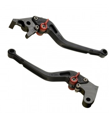 BRAKE AND CLUTCH LEVERS SET LONG TITAX RACING BLACK/RED HONDA CRF1000 L AFRICA TWIN 2016-2018