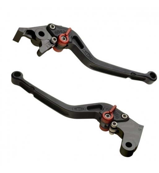 SET LEVIERS DE FREINS ET D'EMBRAYAGES TITAX RACING LONGUE NOIR/ROUGE HONDA CRF1000 L AFRICA TWIN 2016-2018