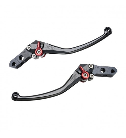 SET LEVIERS DE FREINS ET D'EMBRAYAGES TITAX EVO NOIR/ROUGE HONDA CRF1000 L AFRICA TWIN 2016-2018