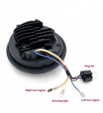 PHARE AVANT HOMOLOGUE LUCAS NOIR LED MULTIPLES 145 MM POUR CAFE RACER MOTO