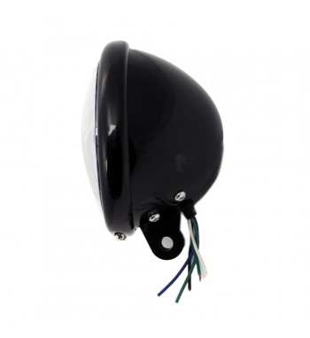 PHARES AVANT NOIR BRILLANT À LED HALO RING EU APPROUVÉ 155 MM BATES POUR MOTOCYCLETTE CAFE RACER